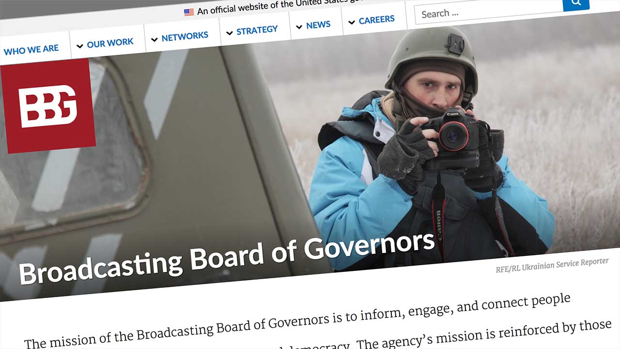 Screenshot of the redesigned bbg.gov
