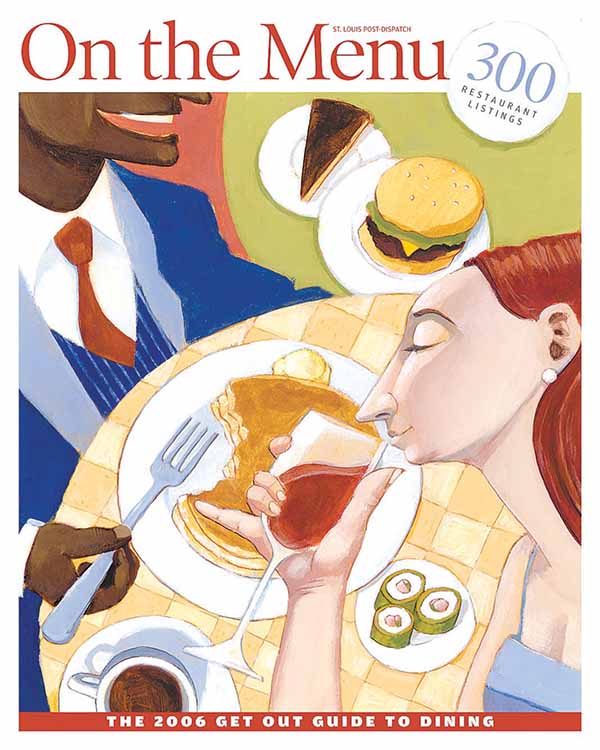 Magazine cover for the On the Menu 2006 guide to eating out in St. Louis.