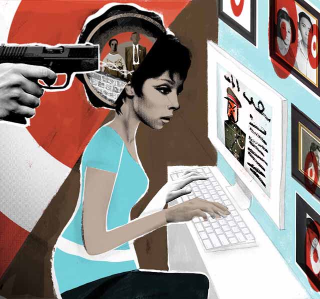 Illustration of regimes targeting the families of exiled journalists. (Brian Williamson | VOA News)